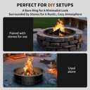 Outdoor Smokeless Fire Pit Ring Insert, Heavy Duty 30 Inch Inner|36 Inch Outer Diameter, Metal Round Fire Ring for Outside Wood Burning, Black