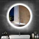 24“ x 24” LED Bathroom Smart Mirror, Round Mirror with Three Color Light Temperature Brightness Settings,Backlit + Front Lit,Wall-Mounted Vanity Mirror with Memory Function