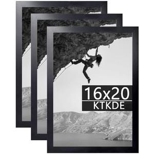 KTKDE 16x20 Picture Frame black Set of 2,wooden Poster Frames with Polished Plexiglass, Wall Gallery Decorating for Minimalist Style Suitable,Any style Best gift