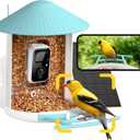 NETVUE by Birdfy Smart Bird Feeder with Camera – AI Identifies Birds Species 2MP Night Vision & App Alerts, 2.4Ghz Wi-Fi Connect IP65 Weatherproof Bird Camera-Gift for Backyard BirdWatchers, Blue