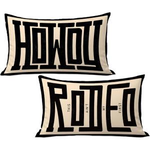 Western Howdy Pillow Covers 12x20, This Ain't My First Rodeo Farmhouse Southwestern Ranch Lumbar Pillow Covers for Couch Bed, Western Home Room Decor,2PS