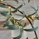 LITBLOOM Lighted Olive Garland Battery Operated with Timer 96 Fairy Lights 6FT, Artificial Greenery Twig Vine Lights for Christmas Spring Fireplace Mantle Decoration Indoor Outdoor