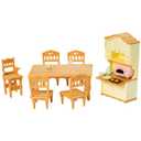 Calico Critters Dining Room Set, Dollhouse Furniture and Accessories