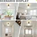 Semi Flush Mount Ceiling Light with 11.02" Clear Seeded Glass Shade, E26 Base Gold Mid Century Chandelier Farmhouse Light Fixture for Hallway Bathroom Entryway