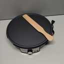 Nutrichef Electric Crepe Maker & Griddle Cooktop - Nonstick 12 Inch Aluminum Hot Plate with LED Indicator Lights & Adjustable Temperature Control - Wooden Spatula & Batter Spreader Included