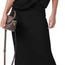 PRETTYGARDEN Women's Two Piece Matching Sweater Sets Knit Long Sleeve Pullover Tops Bodycon Long Maxi Skirts Fall Outfits (Black) XL