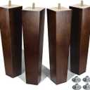 AORYVIC Furniture Legs - 12 inch Wood Bench, Chair, Square Table, Sofa Ottoman Legs - Brown, Pack of 4