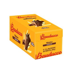 Bauducco Wafer Cookies, Chocolate, 28 oz (Pack of 10) - Crispy Layered Wafers with Rich Chocolate Cream Filling - Indulgent Sweet Snacks, Desserts & Treats - Individually Wrapped BBD: 04-22-26