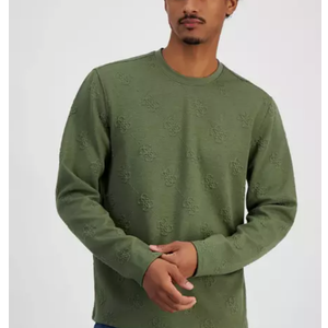 Guess Men's Green Quattro Logo Knit Sweatshirt, Size L