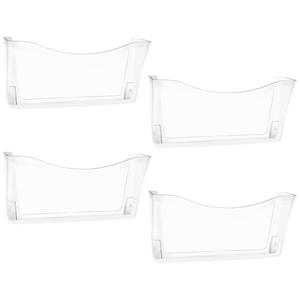 EASEPRES  3 Pack Clear Single Pocket Hanging File Organizer, Plastic Wall Mount Paper Mails Magazines Holder, Mounted Folder Bins for Office, School and Home, 13.85x3.14x6.88 inches EASEPRES  3 Pack Clear Single Pocket Hanging File Organizer, Plastic Wall Mount Paper Mails Magazines Holder, Mounted Folder Bins for Office, School and Home, 13.85x3.14x6.88 inches