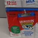 2 x Horizon Organic Shelf Stable 1% Lowfat Milk Boxes, 8 fl oz, 12 Count - 8g Protein per Serving, USDA Organic UHT from Pasture-Raised Cows, Ready to Drink for Lunchbox, Travel, or On-the-Go, No Refrigeration Needed