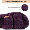 EverFoams Womens Fuzzy Open-toe Slippers Soft Comfy Memory Foam Indoor House Shoes (9-10, Plum Violet)