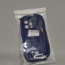 Crossbody Case for iPhone 15 Pro with Detachable Lanyard, 5-in-1 Silicone Crossbody Cover with Sliding Camera, Adjustable Necklace Rope, Card Holder, Rotating Ring Stand Case, Blue