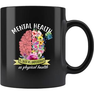 Panvola Mental Health Counselor Gifts Therapist Mug Novelty Inspirational Gift Idea Awareness Coffee Cup Black 11oz For Psychologist/Psychiatrist (11 oz)