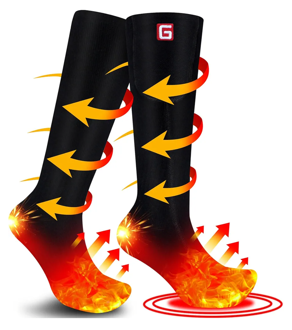 Autocastle Heated Socks - Men's Rechargeable 3 Level Battery Socks, Washable for Skiing, Camping, Hunting, Hiking, Outdoor or Arthritis Relief