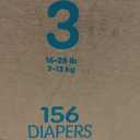 Pampers Diapers - Swaddlers 360 - Size 3, 156 Count, up to 100% Leakproof Comfy Dry Fit, Designed for Easy Changes, Pull On Baby Diaper
