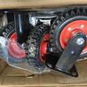 POWERTEC 6 Inch Caster Wheels Set of 4 (2 Swivel & 2 Fixed), Heavy Duty Casters w/Rubber Knobby Tread for Workbench, Dolly, Cart, Trolley, Wagon, Toolbox & Chicken Coop, Large Castor Wheels (17054V)