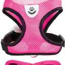 No-Pull Dog Harness, Adjustable Reflective Vest with Quick Release Buckle, Breathable Mesh (M, Pink)
