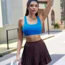 RUNNING GIRL Sports Bras for Women, Medium-High Impact Running Strappy Sports Bra with Removable Pads (Blue, XL)