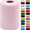 Light Pink Tulle Fabric Rolls 6 Inch by 100 Yards (300 feet) Fabric Spool Tulle Ribbon for DIY Light Pink Tutu Bow Baby Shower Easter Birthday Party Wedding Decorations Christmas Craft Supplies