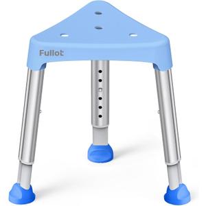 Space-Saving Triangular Shower Chair for Elderly and Disabled, FSA/HSA Eligible 400 lbs Adjustable Shower Stool Seat with Stable-Bracing, Non-Slip Bathtub Chair, Tool-Free Assembly