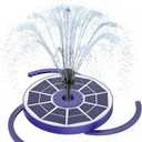 AISITIN 3.5W Solar Fountain Pump Built-in 1800mAh Battery, Solar Bird Bath Fountains with 8 Nozzles, Solar Water Pump for Garden Birdbath Pool Fish Tank Pond and Outdoor (Purple)