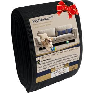 Under Couch Blocker, Under Fuirniture Toy Blockers, Adjustable Elastic Strap Barrier to Prevent Toys and Debris from Getting Stuck Under Furniture and Sofa, for Straight Couch(5Inch x 10.25Ft)