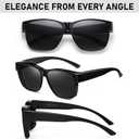 GEGURI Polarized Sunglasses Fit Over Glasses for Men Women, Oversized Square Sun Glasses UV400 Protection Shades