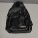 Peicees Leather Sling Bag Mens Crossbody Bag Chest Bag Sling Backpack for Men with USB Charge Port
