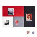 6 Pack Large Felt Bulletin Board, 15.7" Self-Adhesive Tiles, 4-Color, 15.7 x 15.7 x 0.31 in-6pcs