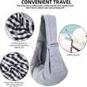 Dog Carrier Sling - Reversible Puppy Carrier Purse with Storage Pocket, Hand-Free Dog Sling Carrier for Carry Small Dogs and Cats, Travel Safety Harness, Dog and Cat Harness (Gray)