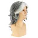 Mens Wig Grey Long Straight Synthetic Heat Resistant Costume Cosplay Hair Wig