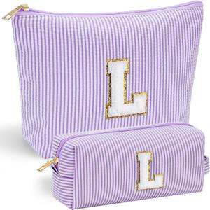 YOOLIFE Birthday Gifts for Women - Birthday Gifts Idea for Her Friends Female Teacher | Personalized Cute Makeup Bag for Women Girlfriend | Cosmetic 2 Pieces Toiletry Makeup Pouch Mothers Day Gifts L