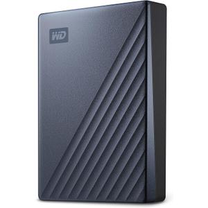 WD 4TB My Passport Ultra, Blue, Portable External Hard Drive, backup software with defense against ransomware, and password protection, USB-C and USB 3.1 - WDBFTM0040BBL-WESN