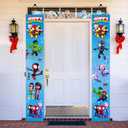 2Pcs Spider and His Friends Birthday party Porch Sign Door Hanging Banner Birthday Party Supplies for Wall Decorations