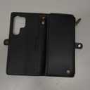 Defencase for Galaxy S25 Ultra Case Wallet with RFID Blocking Card Holder for Women Men, PU Leather Magnetic Snap Flip Wristlet Strap Zipper Wallet Phone Cases for Samsung Galaxy S25 Ultra 6.9", Black