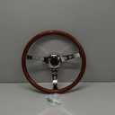 Universal 380MM Wood Racing/Golf Steering Wheel, 6 Bolts Grip Steering Wheel For Club Car EZGO RXV & TXT, Yamaha, Precedent Tempo, DS, for Race/Rally/Motorsport/Car(Plating - Round Hole)