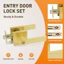 JO.KO Brushed Golden Door Handles,Privacy Door Lever,Keyless Interior Satin Brass Door Knobs, Heavy Duty Door Lock for Bedroom Bathroom