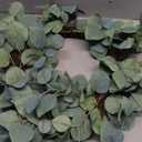 idyllic Eucalyptus Leaves Wreath Metal Polyester Green Wreath 14 Inches for The Front Door Dcor, 1 Pack
