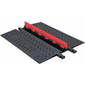 Checkers 1 Channel Low Profile Drive Over Cable Protector with Built in ADA Compliant Ramp, Heavy Duty Loads up to 46,000 Pounds, Polyurethane Construction, Orange/Black, GD1X75-O/B