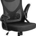 Yaheetech Ergonomic Office Chair, High Back Desk Chair with Headrest and Flip-up Armrest Lumbar Support for Home Office Meeting Room Study, Black