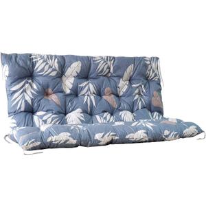 Porch Swing Cushions, 2-3 Seater Outdoor Cushions for Patio Furniture, Swing Replacement Cushions with 8 Straps, Suitable for Outdoor and Indoor (Gray Leaves,60 * 40 in)