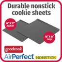 GoodCook AirPerfect Nonstick Steel Insulated Cookie Sheets, Assorted Size No-Burn Baking Sheets with Large Handles, Set of 2, Gray, 16 x 14-Inch & 14 x 12-Inch