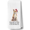 BCUANGD Christmas Dog Kitchen Towels Decor - Funny Dog Xmas Holiday Hand Tea Towels, Retro Puppy Gifts Christmas Dish Towel Dishcloths Decorations for Home Kitchen, 16"x24"
