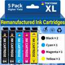 822XL Ink Cartridges Remanufactured Replacement for Epson 822XL Ink Cartridges Compatible for 822 XL T822XL Cartridge for Workforce Pro WF-3820 WF-4830 WF-4820 WF-4830 WF-4833 WF-4834 Printer (5 Pack)