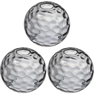 6.3 Inch Replacement Clear Hammer Glass Lamp Shade Light Fixture,for Replacement Wall Sconce Pendant Light Ceiling Light Chandelier Shade,Factory Outlet (Grey Glass, 3 Pack)