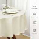 Romanstile Round Waterproof Tablecloth, Stain Resistant Washable Table Cloths Wrinkle Free Polyester Table Covers for Kitchen Dining Party Wedding Indoor and Outdoor - Ivory, 60 Inch