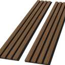 ROOMTEC Acoustic Wood Wall Panels, 94.49 x 12.6 Soundproof Wall Panels, Wood Slat Wall Panels for Wall Decor (Walnut)