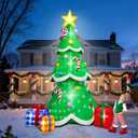 inslife 12FT Tall Christmas Inflatables Tree Outdoor Decoration, Giant Blow Up Christmas Tree Built-in 6 LEDs and 1 Flash Lights Star Treetop & Colorful Candy for Xmas Holiday Party Garden Lawn Decor
