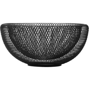 IBWell Metal Wire Woven Fruit Storage Bowl Basket for Kitchen, Large Black Mesh Fruit Stand, for Apple, Pineapple, Banana, Orange, Lemon, Pear, Strawberry, Watermelon (Black, Nomal)  